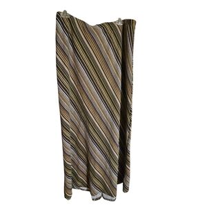 New Directions Tan and Green A-Line Maxi Skirt for Casual